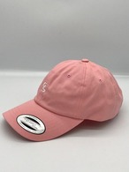 Cotton twill cap (Body color : Pink × Mark：White)