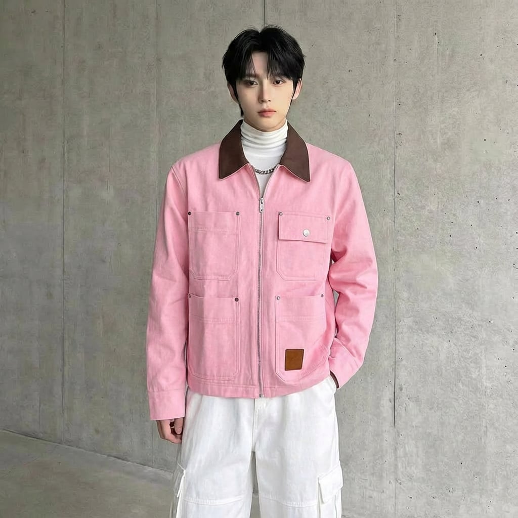 コントラストカラー ワークジップアップジャケット D12040