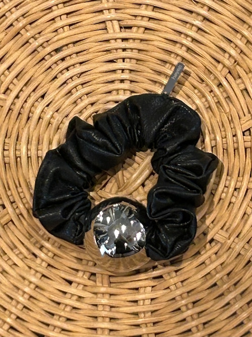 HEYEP  Metal Ball Faux Leather Scrunchie