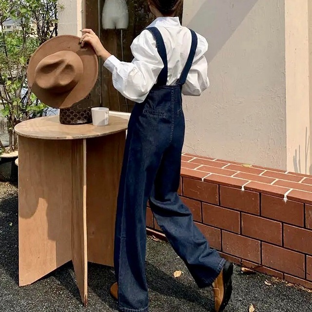 ハイウエストショルダーパンツ