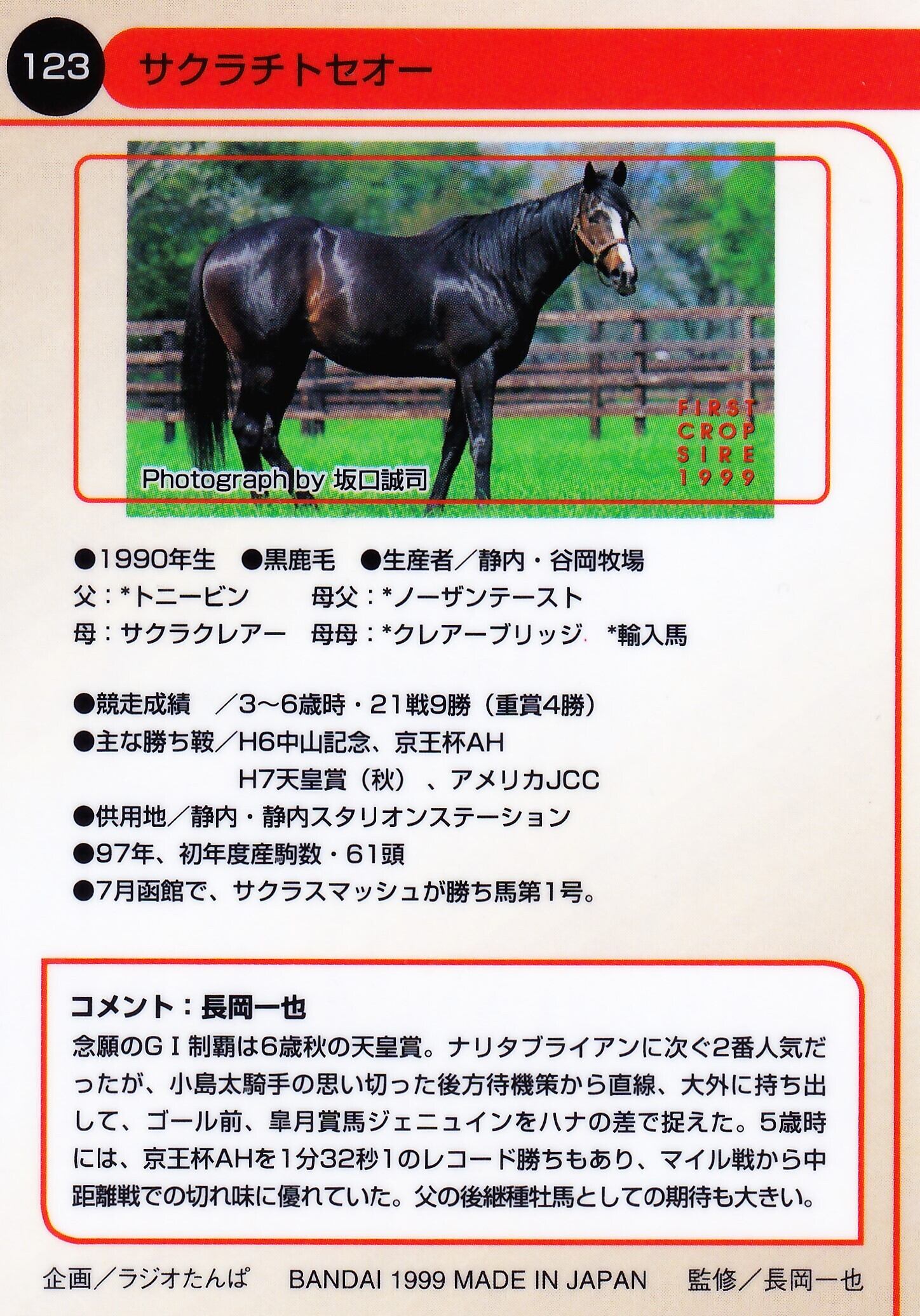 サクラチトセオー「サラブレッドカード 99年上半期」No.123