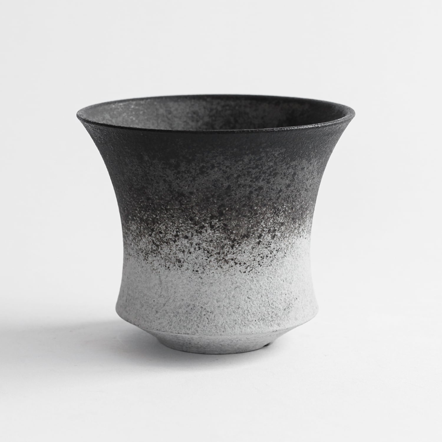 -地乃器(白×灰)- Basic Cylinder Pot ※Medium (渋谷英一)