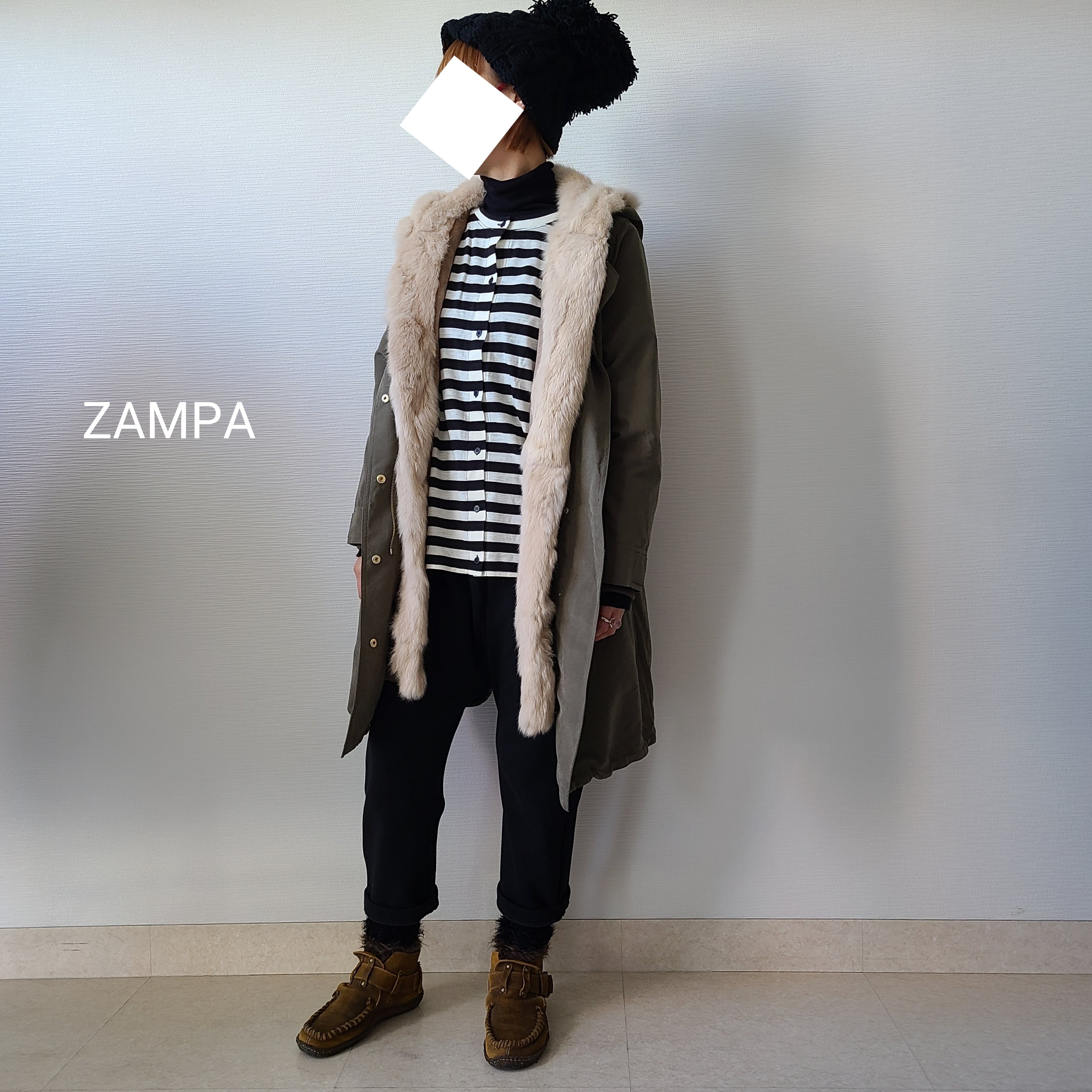 【style zampa for the holidays】ラビットファーフードライナー付きロングモッズ(22-0037) | FORME Base  STORE powered by BASE