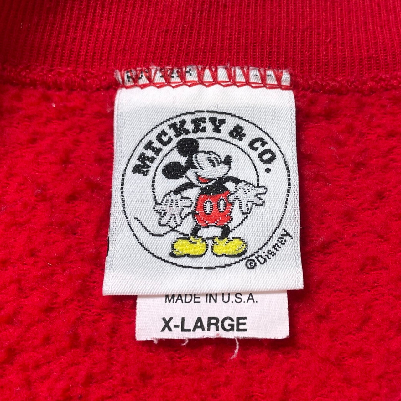 90年代 USA製 MICKEY & CO. スウェットシャツ キャラクター刺繍 メンズ  