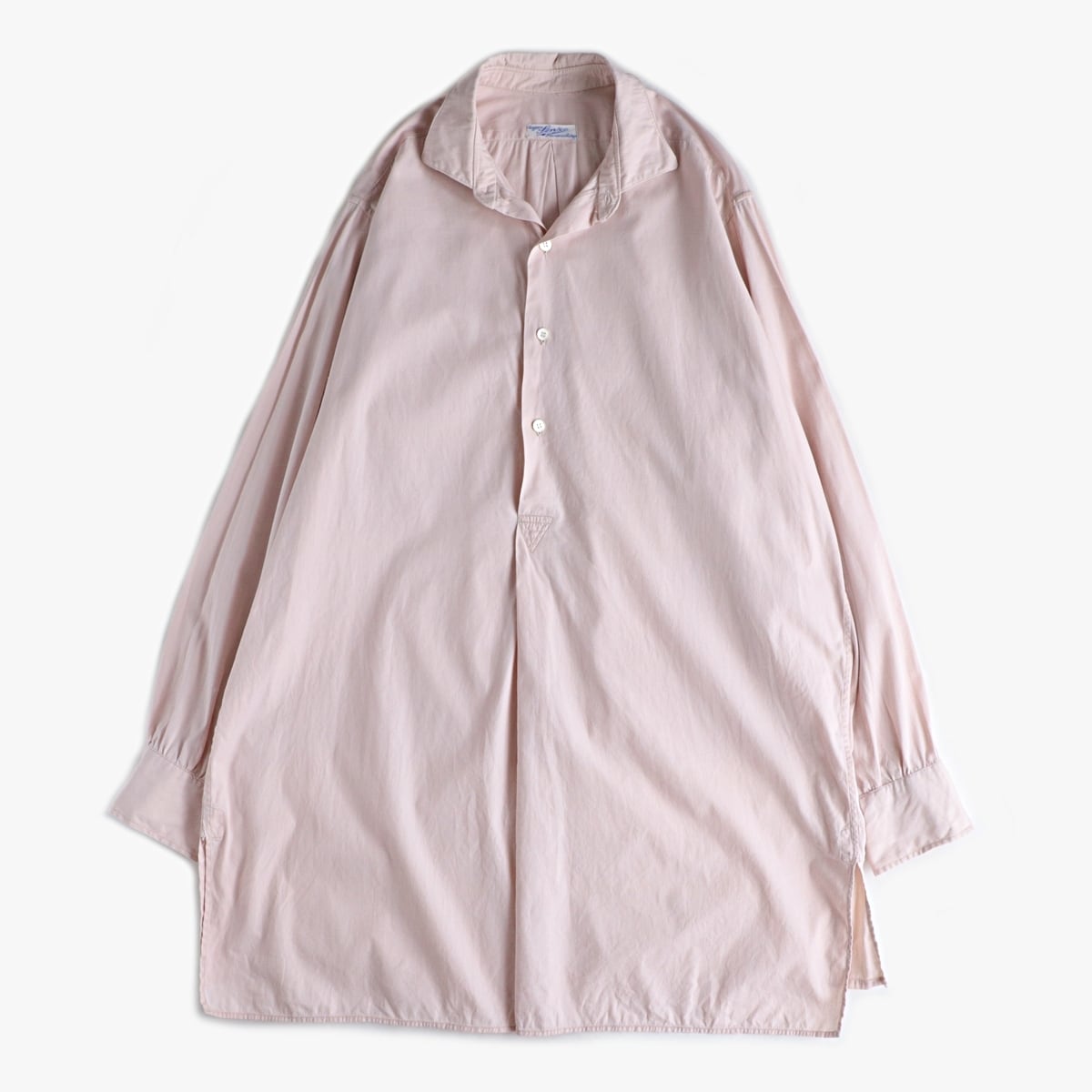 40s vintage ソリッドカラー グランパシャツ ロング丈 古着 used