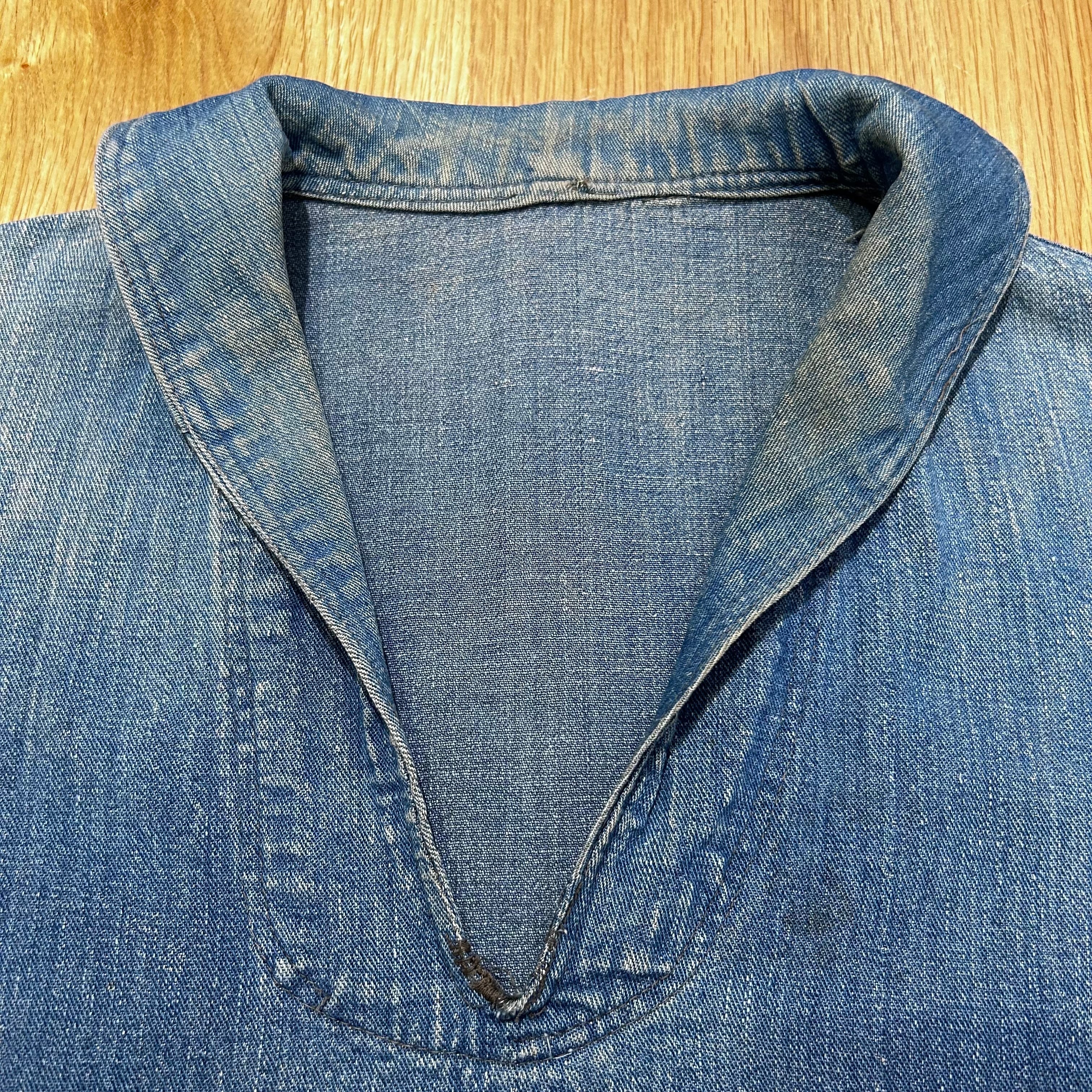 1910s US NAVY Denim Pullover Jacket 10年代 デニムプル 1910s US NAVY Denim Pullover Jacket 10年代 デニムプル