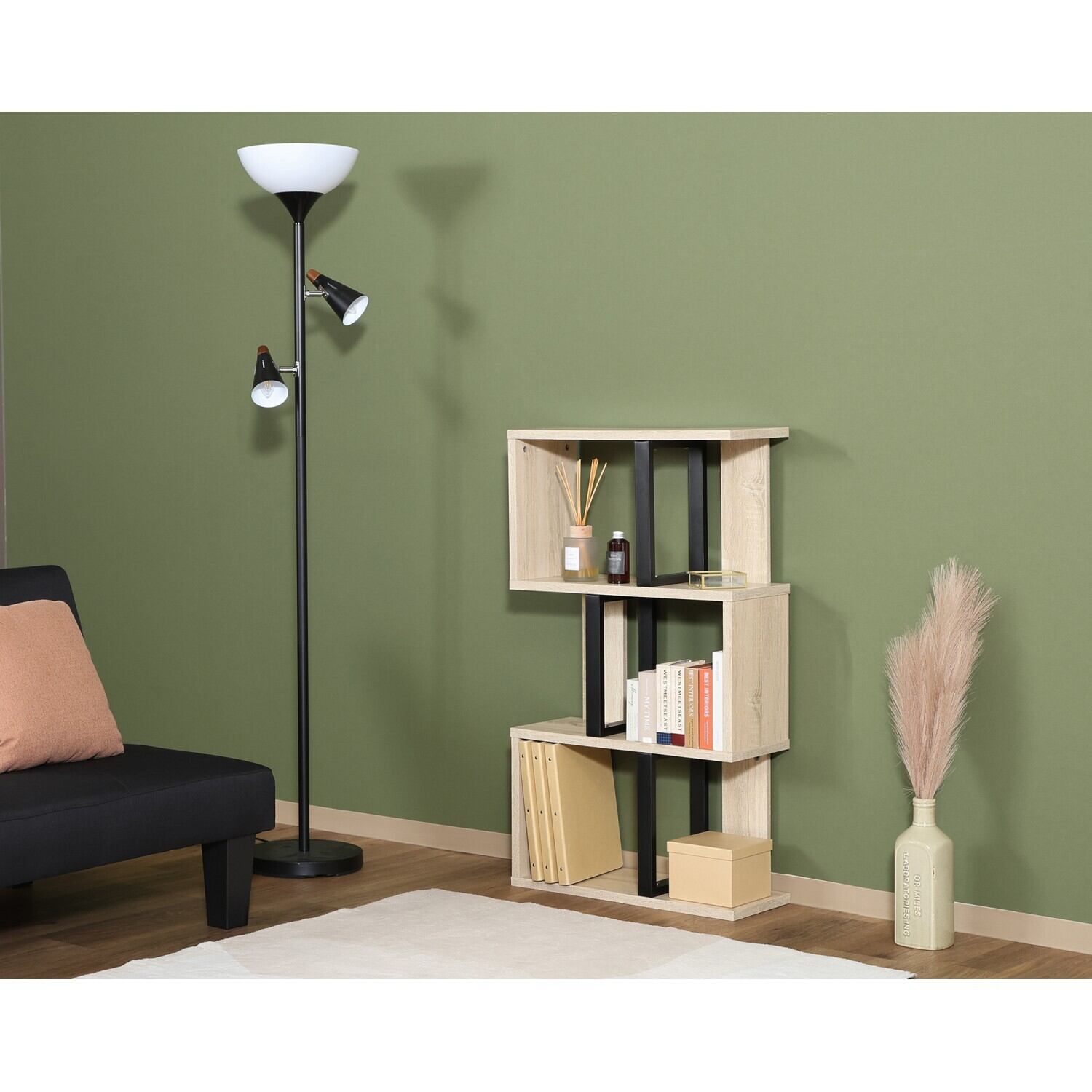 見せる収納でお部屋が垢抜ける|S型3段ディスプレイラック(幅59cm・高さ104cm)