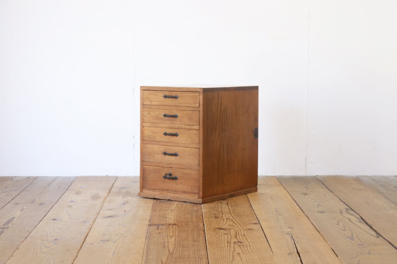 レトロ 卓上 大きめ 小引き出し 抽斗 5杯 収納 小物入れ レターケース