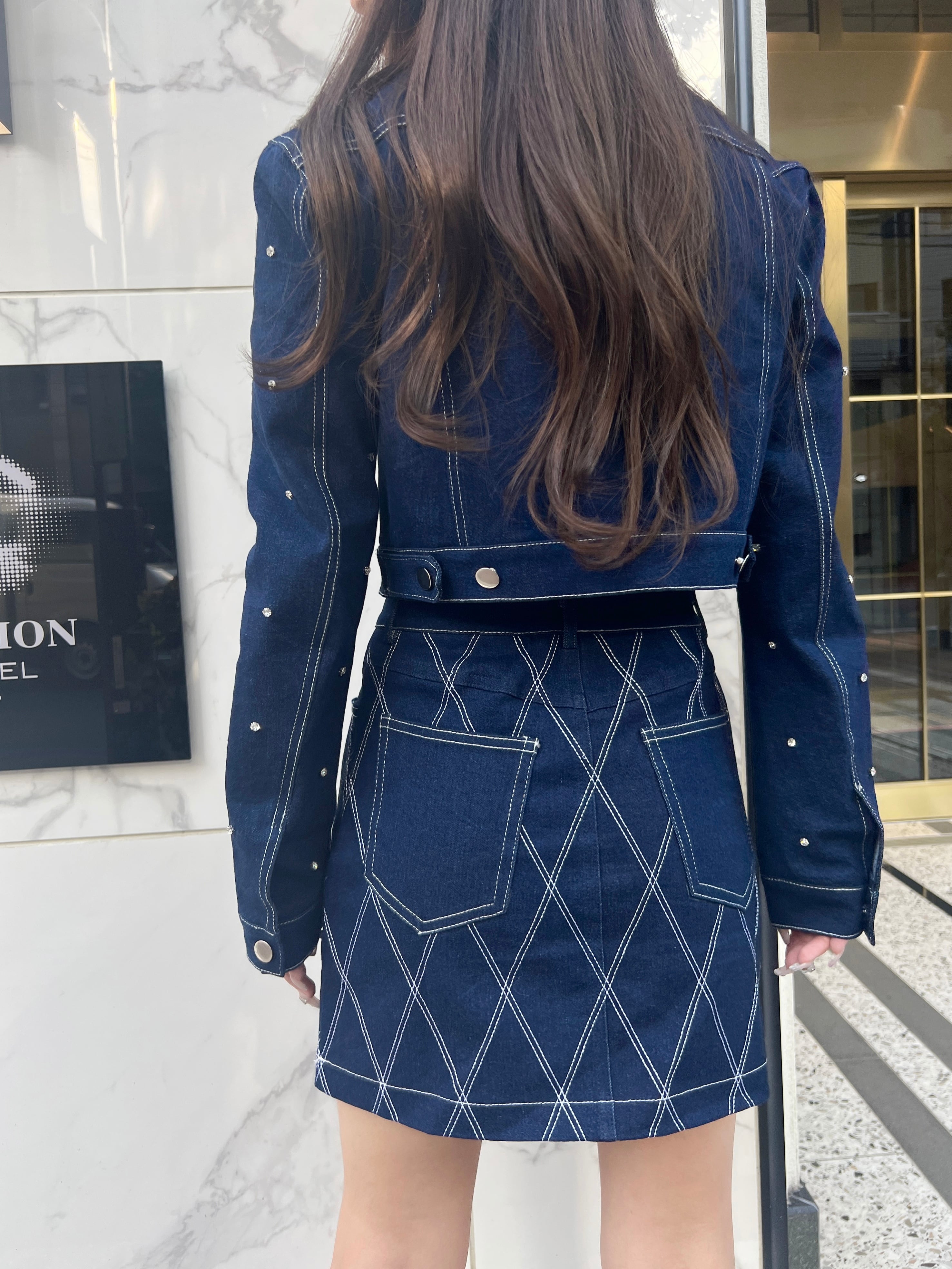 Lumignon original ♥ Denim white stitch kirakira jacket | Lumignon 