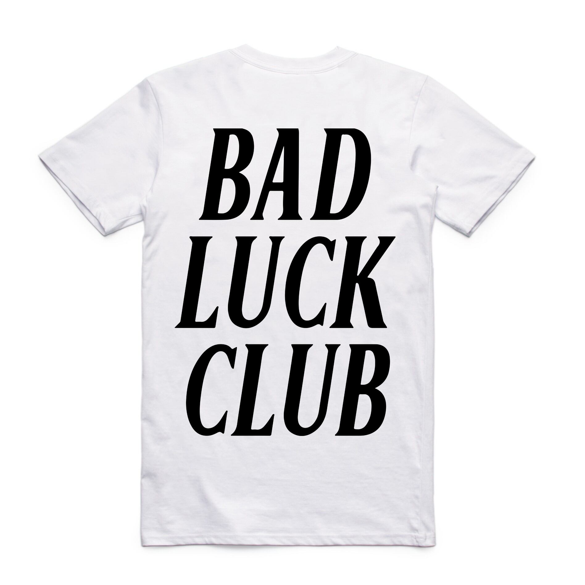 NEVER CONTENT　BAD LUCK CLUB Tシャツ ホワイト