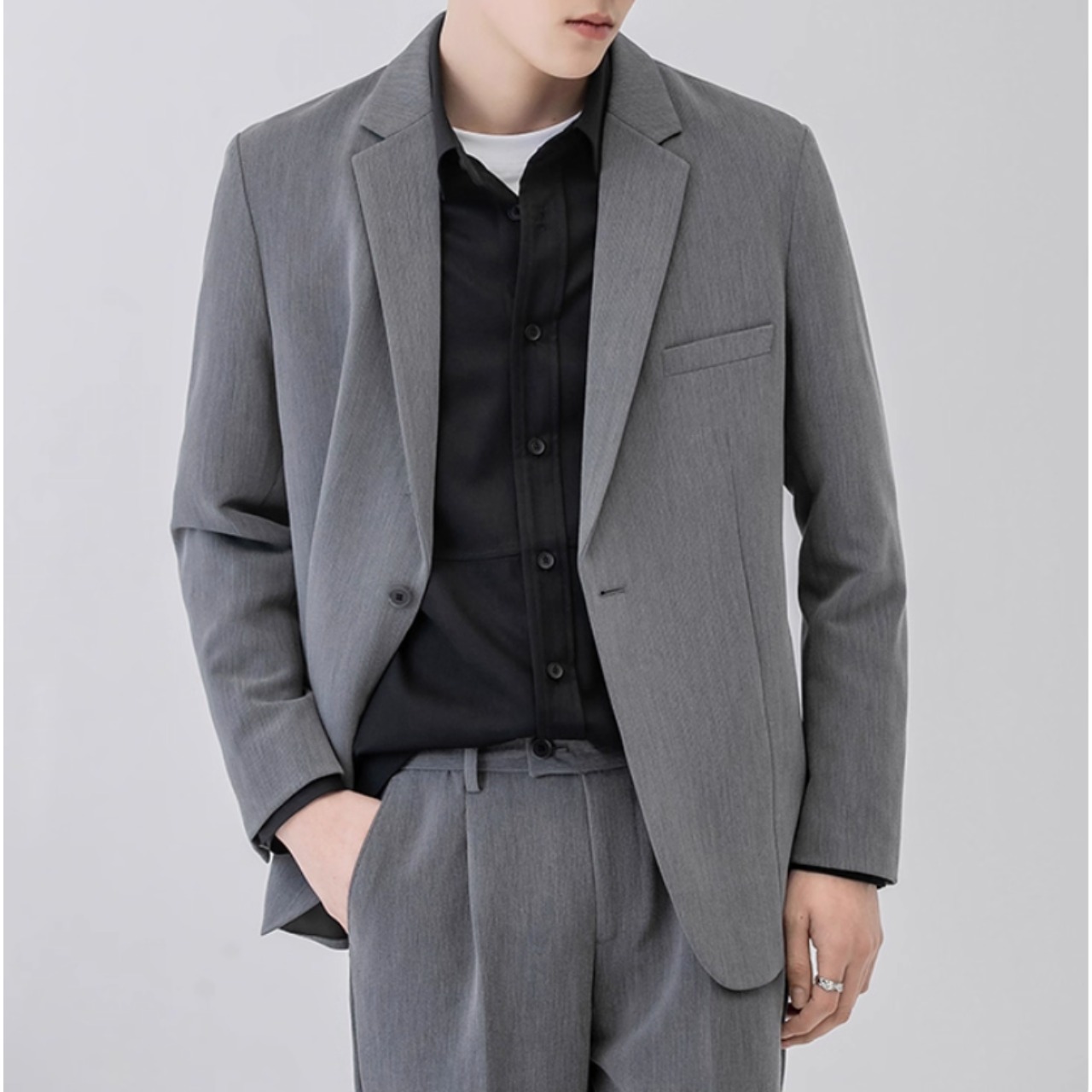 シングルブレスト テーパードジャケット＆パンツ セットアップ af0388