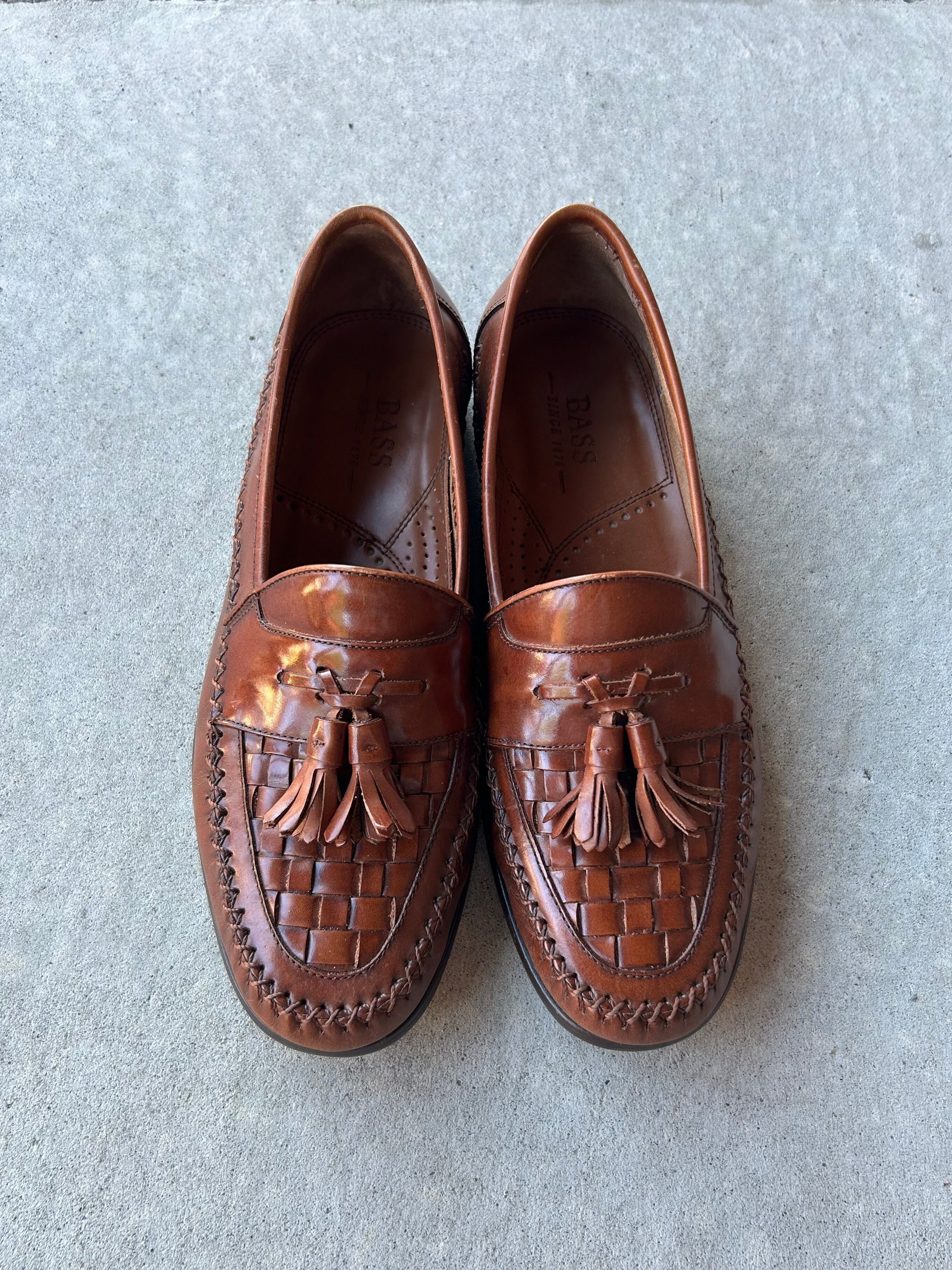 G.H.BASS Intrecciato leather tassel loafer US9.5M イントレチャート レザー タッセルローファー