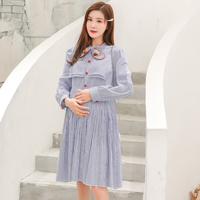 【新作】【送料無料】 母乳育児ドレス春の便利な授乳シャツ女性ロングルーズ刺繍妊娠中のシャツサイズ スプリング 春物 AL expec327317626978