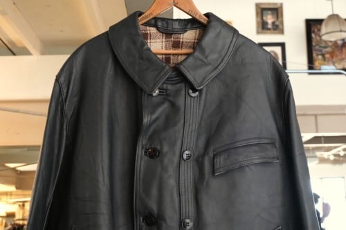 's French black leather Jacket "Corbusier Jacket"   GARYO