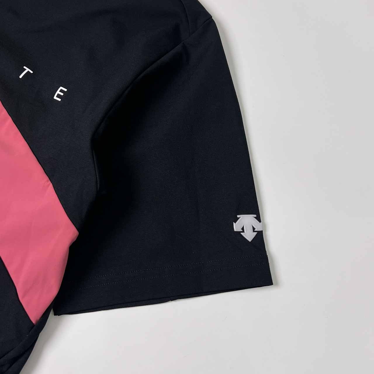 DESCENTE GOLF デサントゴルフ 半袖 ポロシャツ O/ブラック×ピンク メンズ