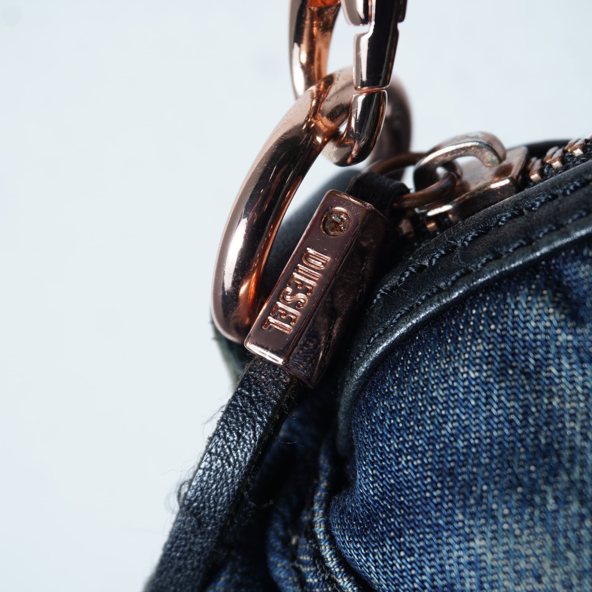 DIESEL】ディーゼル Y2K ロゴ入 編み込みレザー切替デニム2WAY