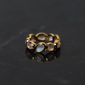 S925 RAINBOW MOON STONE ETERNITY RING