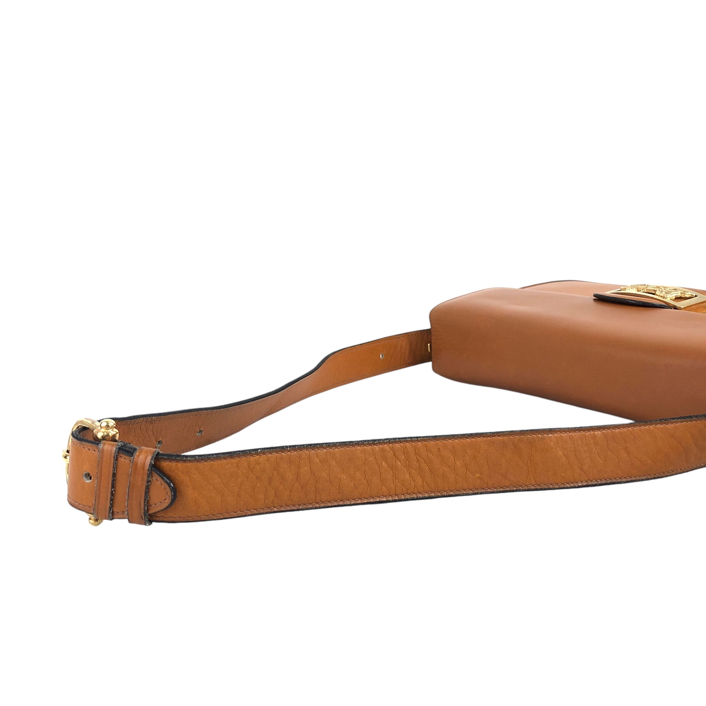 CELINE（セリーヌ）ホースキャリッジ ヴィンテージ ショルダーバッグ レザー ブラウン ゴールドトーン金具 レディース CELINE - CELINE（セリーヌ）ホースキャリッジ ヴィンテージ