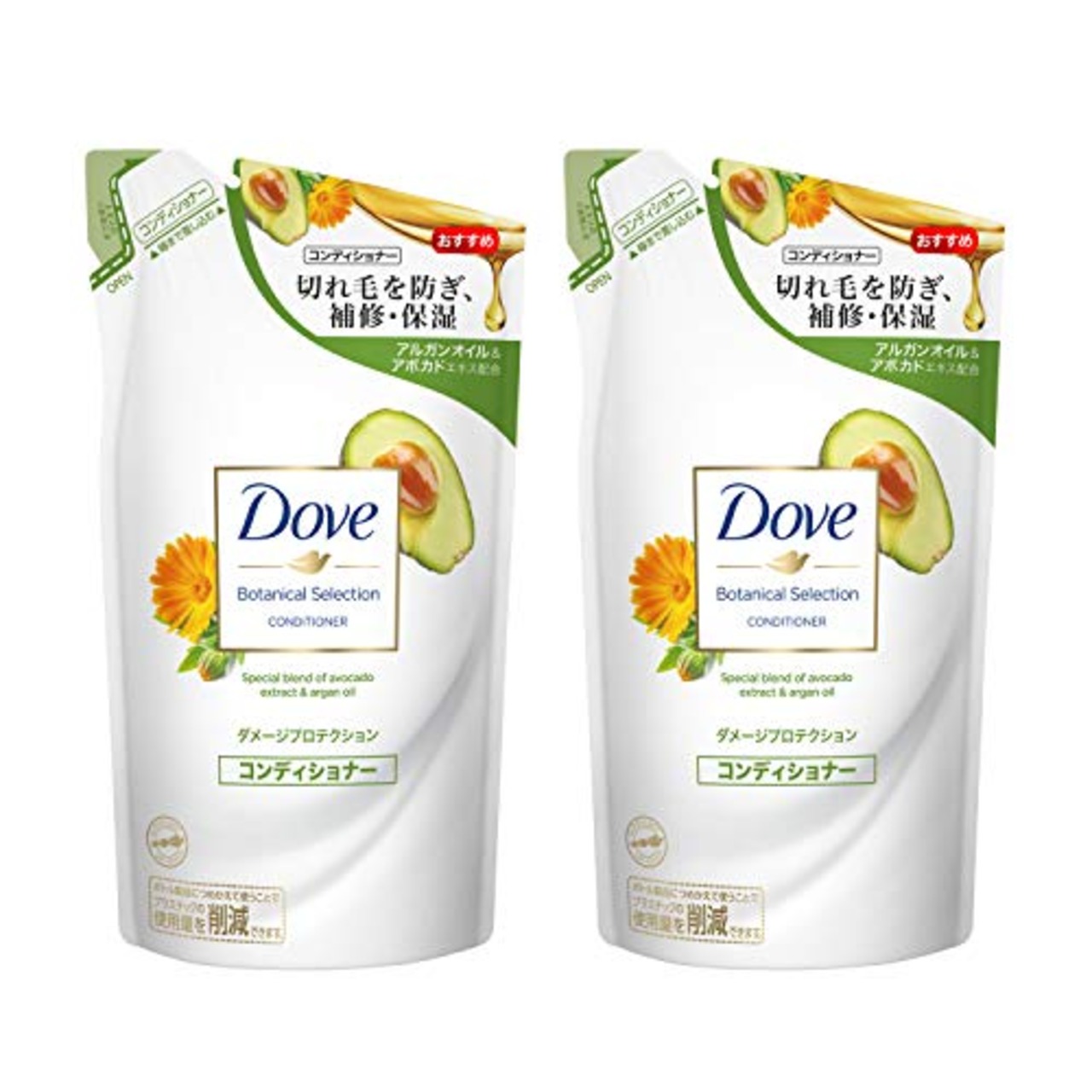 Dove(ダヴ) ボタニカルセレクション ダメージプロテクション コンディショナー つめかえ2個 詰替え用 350g×2