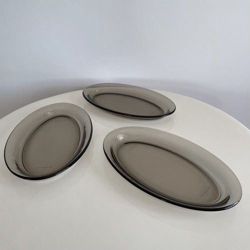 70s smoky oval plate