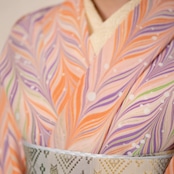 〈Sunset Macaron〉矢羽柄 × ドット〜洗えるきもの(シルジェリー)〜