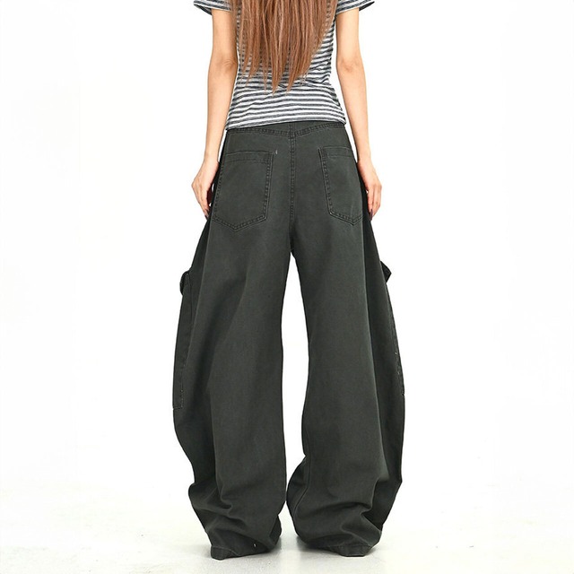 ヴィンテージライクボリュームラインカーゴワークパンツ 2col   R01908