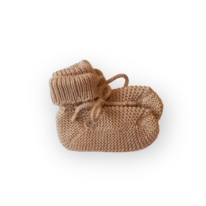 【再入荷】lola&me メリノニットブーティー　Toffee　New born｜6-12M