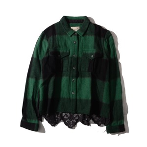 sea new york    back lace   melton check shirts