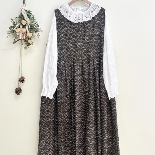 2色/レース襟スカラップ刺繍ブラウス ・12045
