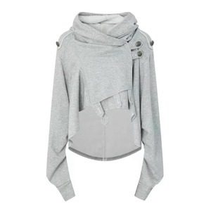 [DoublePunch] Asymmetrical Short Cape Sweat Jacket