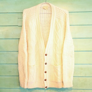 Wool Kint Cardigan Off White