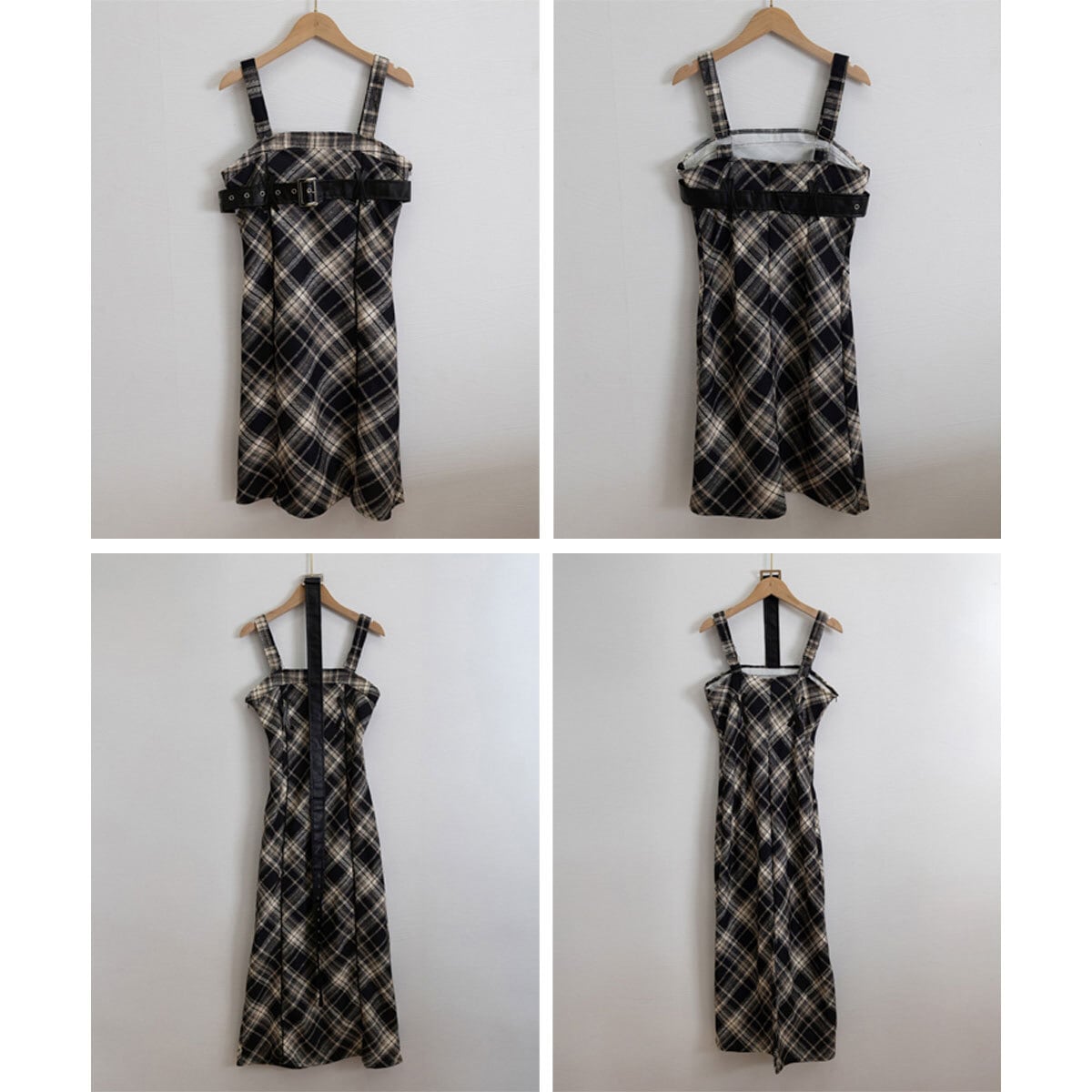 チェック柄 ワンピース 選べる2丈 ロング ショート レディース 春秋冬 韓国 キャミワンピース きれいめ おしゃれ 大人 かわいい カジュアル ジャンパースカート ミニワンピース ロングワンピース 大人可愛い 大人女子
