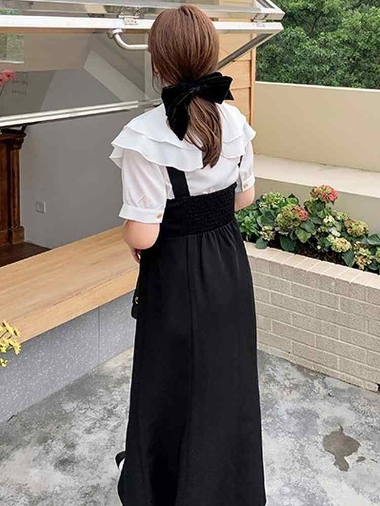 半袖フリルブラウス×ワンピースセット ツーピース 2点セット お得