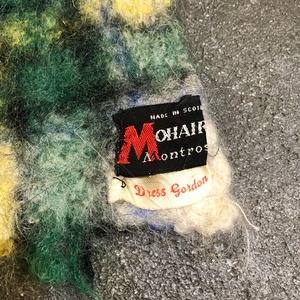 Green check mohair muffler made in SCOTLAND