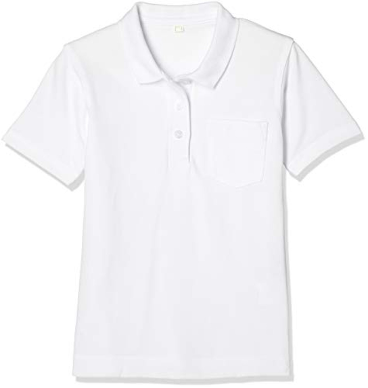[Catch(キャッチ)]女児用 半袖ポロシャツ 鹿の子 小学生 幼園児 制服 フォーマル スクール 学生 白無地 半袖ポロシャツ キッズ ホワイト 日本 140CM (日本サイズ140 相当)