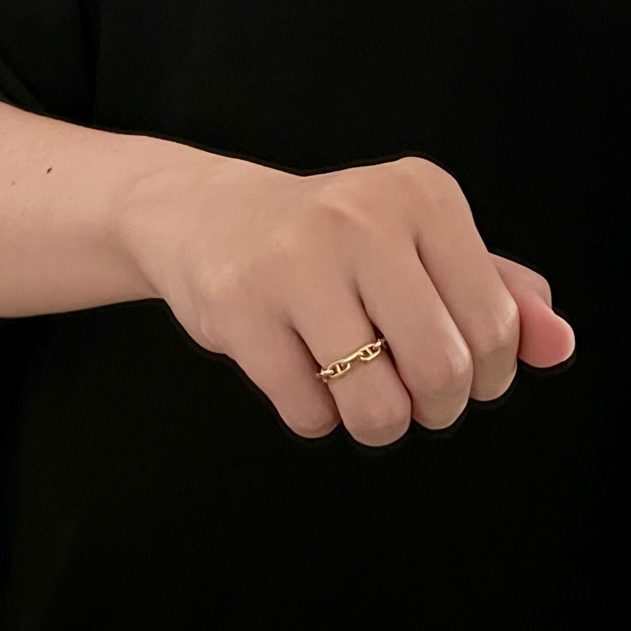 VINTAGE HERMES Chaine d'Ancre Ring 18K Yellow Gold | ヴィンテージ