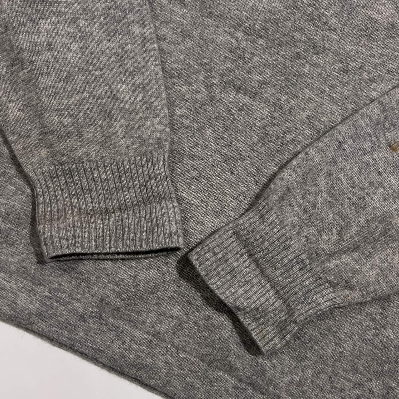 カシミヤ100% APPLETAPP アップレットアップ ポロ風 ニット セーター M/グレー レディース