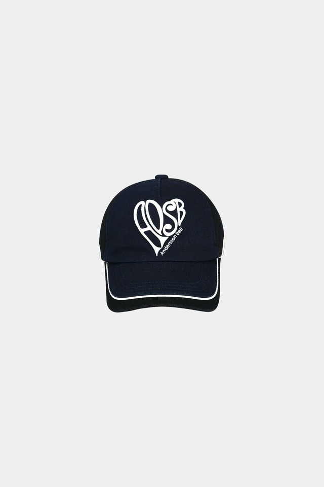 [ANDERSSON BELL] (ESSENTIAL) UNISEX HEART LOGO EMBROIDERY LAYERED CAP aaa524u(BLACK/NAVY) 正規品 韓国ブランド 韓国通販 韓国代行 韓国ファッション ANDERSSONBELL アンダーソンベル 日本 店舗