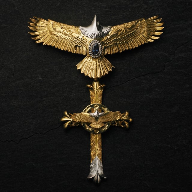 鷲見太郎 Pendant ペンダント イベント限定】唐草彫K20クロスSV 鷲見太郎 Pendant ペンダント イベント限定】唐草彫K20クロスSV