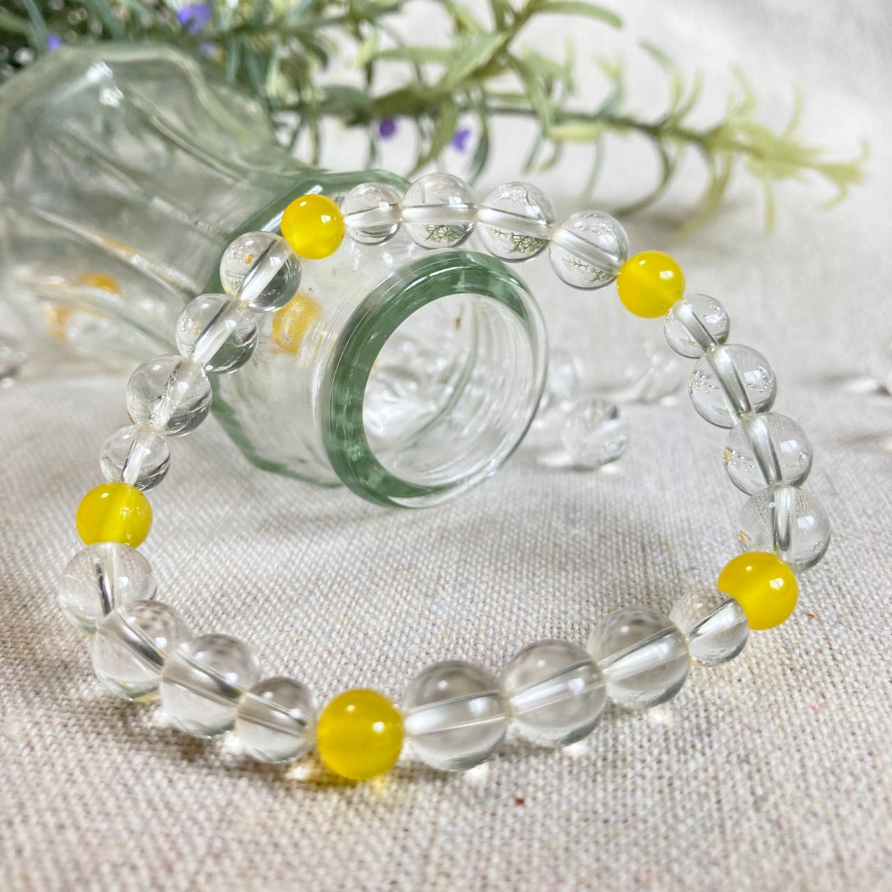 天然石ブレスレット(イエローアゲート)