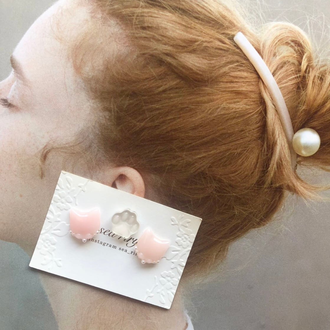 ฅ❤️ レジン　猫　ねこ　苺　りぼん　ピアス　ハンドメイド ฅ❤️ レジン 猫 ねこ 苺 りぼん ピアス ハンドメイド ☆❤️ レジン