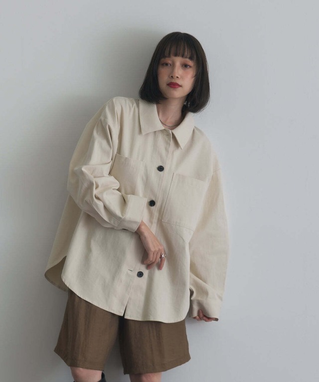 AE1279 ダブルポケットシャツジャケット ivory