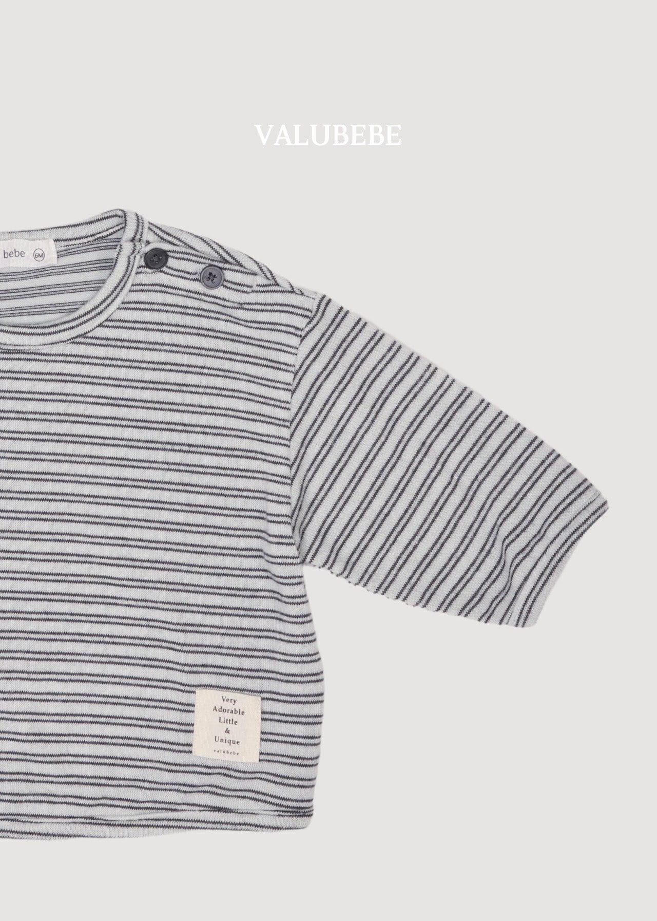送料無料【予約】/ ストライプボタンTシャツ / valubebe