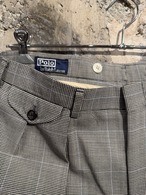 【 Polo by Ralph Lauren 】 Slacks　ラルフローレン　千鳥柄　スラックス　ツータック　サスペンダーボタン　コインポケット　《 W34 L30 or L32 》
