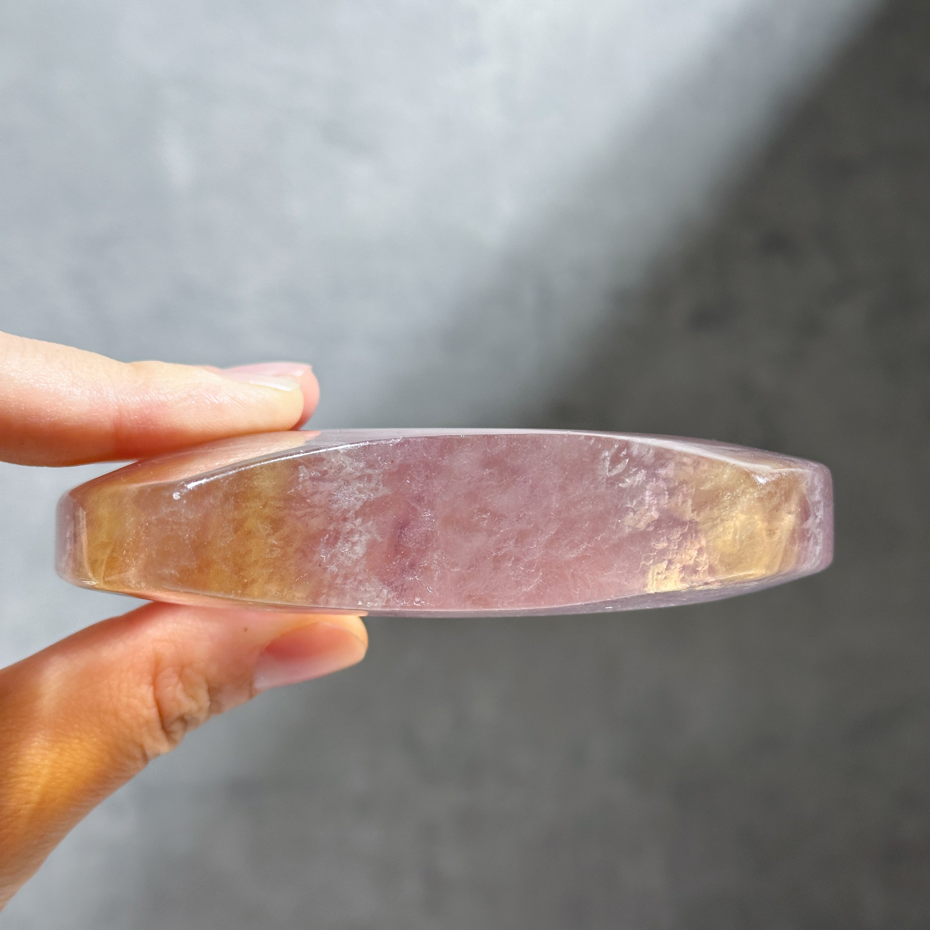 ☽台座付き☽レインボーフローライト 月13 ◇Rainbow Fluorite