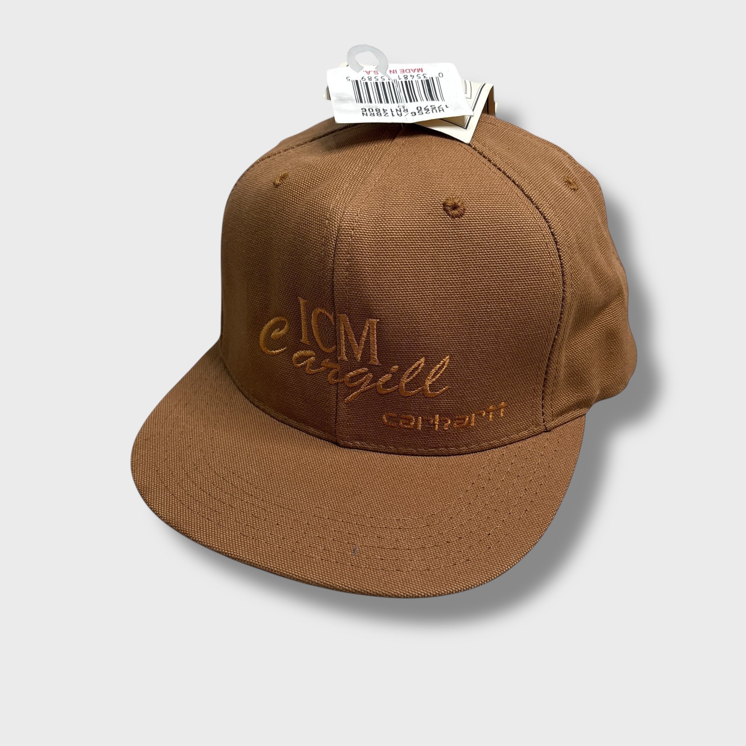SARU専用OLDStussy90年代ブラウンキャップ MADE IN USA デッドストック 90s USA製 ロゴキャップ ダック地キャップ 企業ロゴ 茶