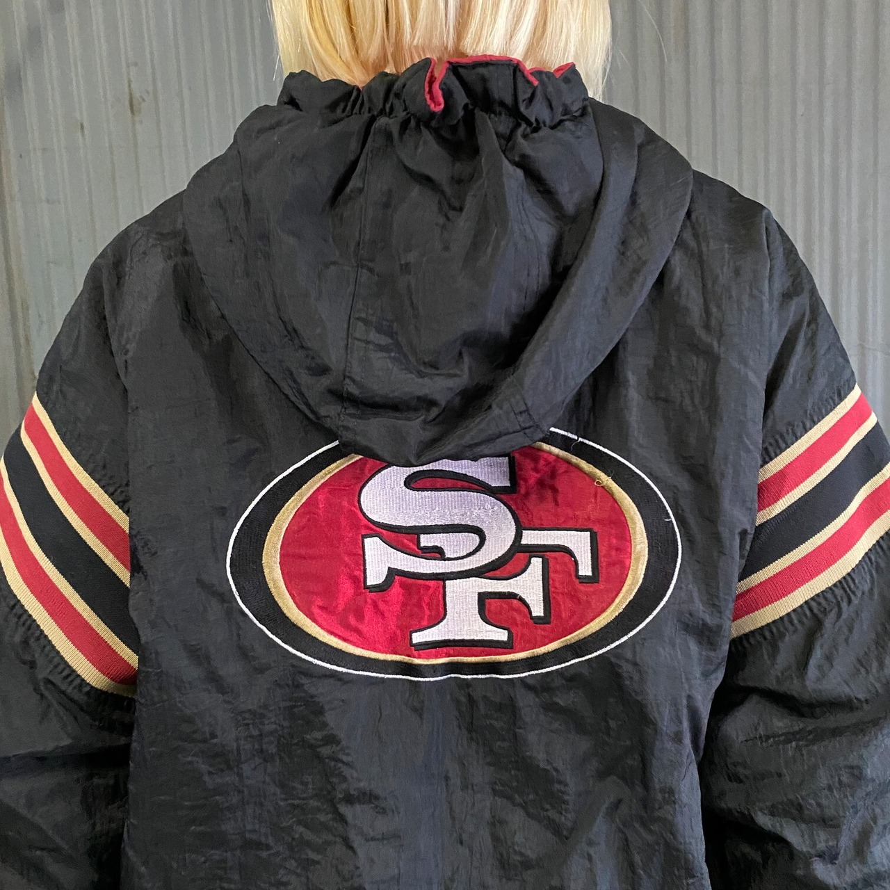 90年代 NFL 49ERS リバーシブル 中綿ナイロンジャケット スタジャン 