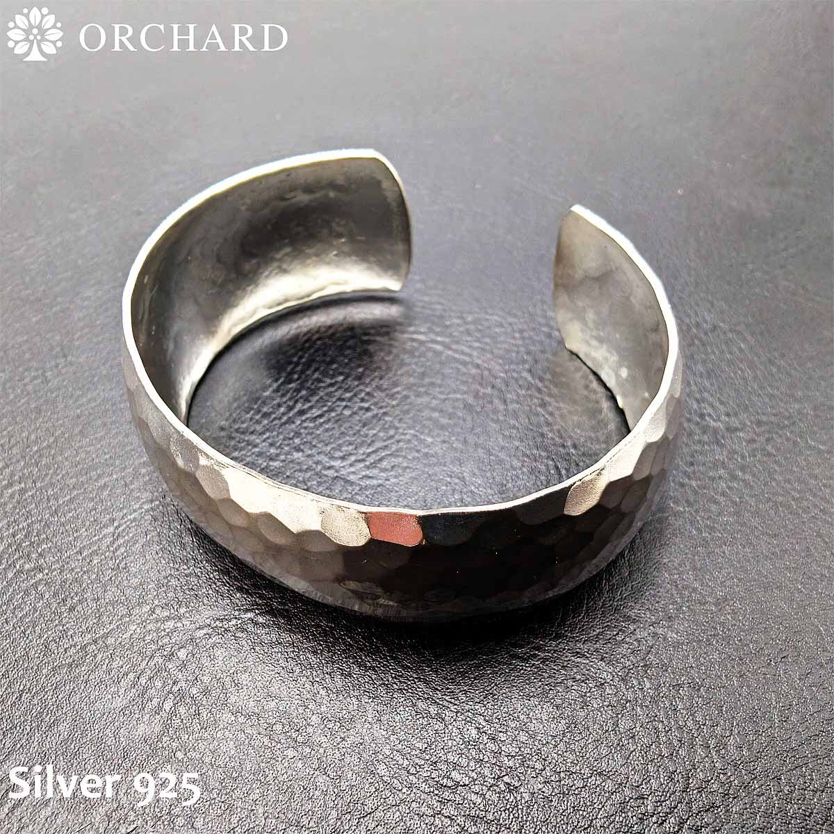 シルバー925 バングル Silver 925 メンズ レディース ハンマードバングル アジャスタ ラージサイズ