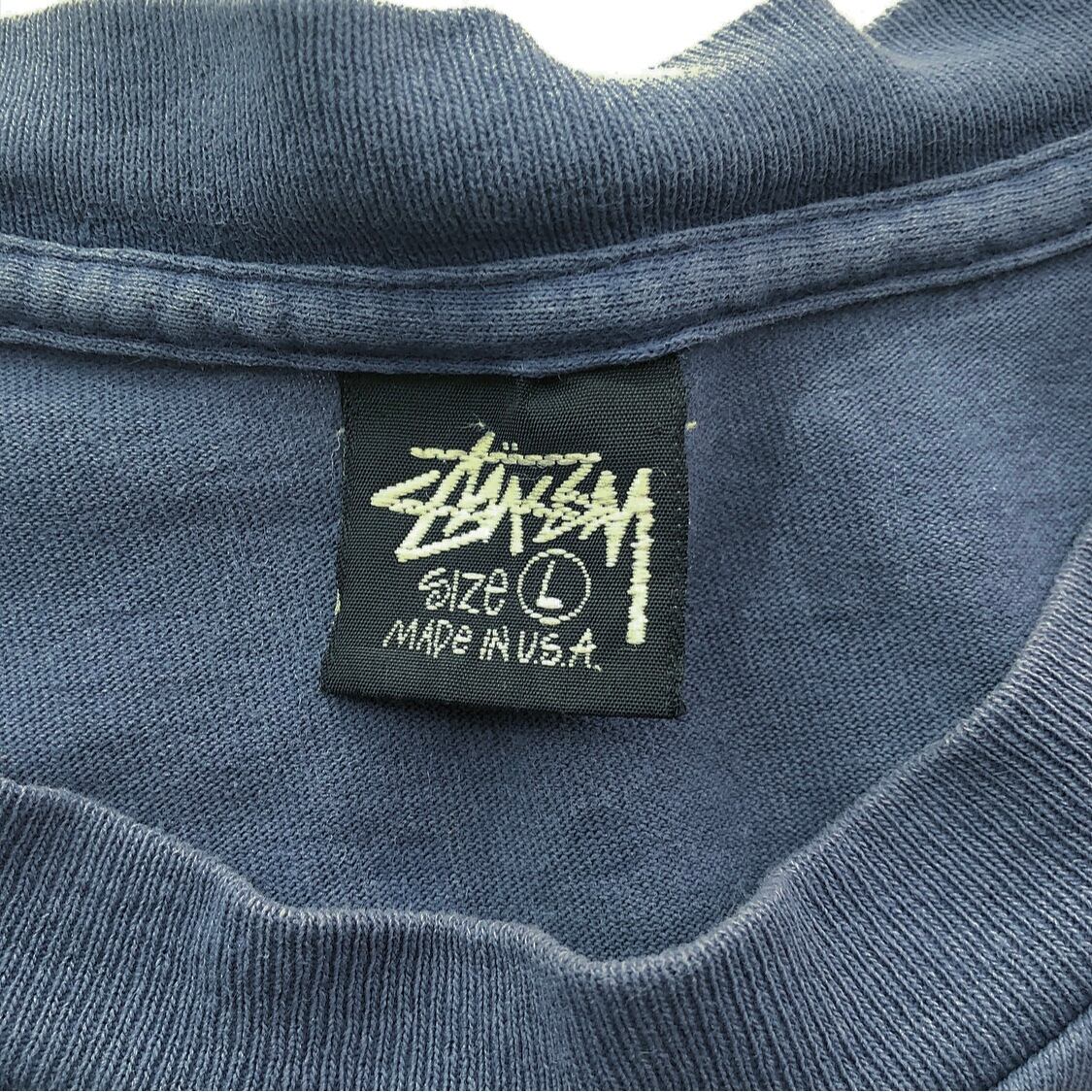 80～90s STUSSY USA製 黒タグ 8ボール Tシャツ ネイビー 表記(L ...