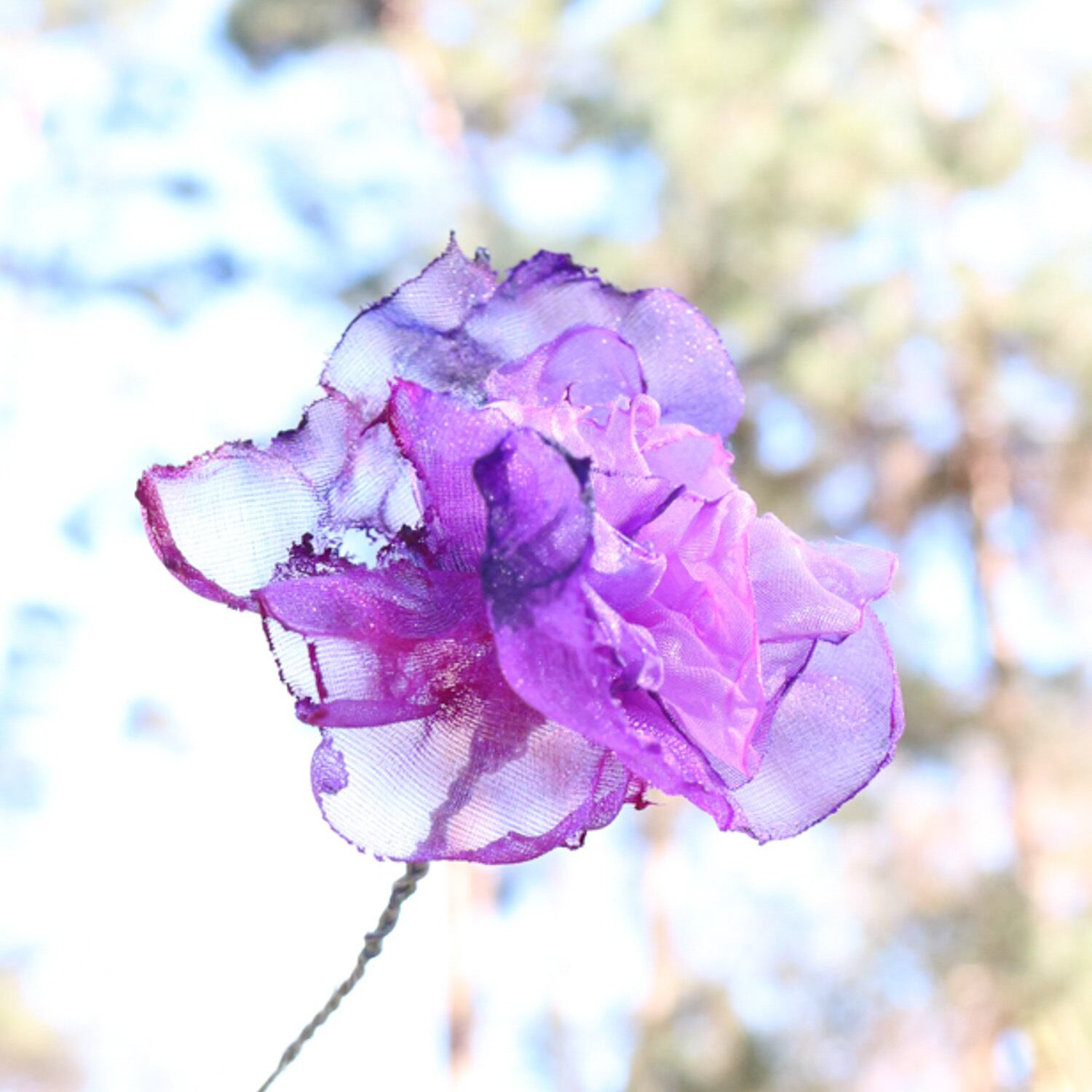 ピンクパープル｜カラフルオーガンジーのアートフラワー【造花